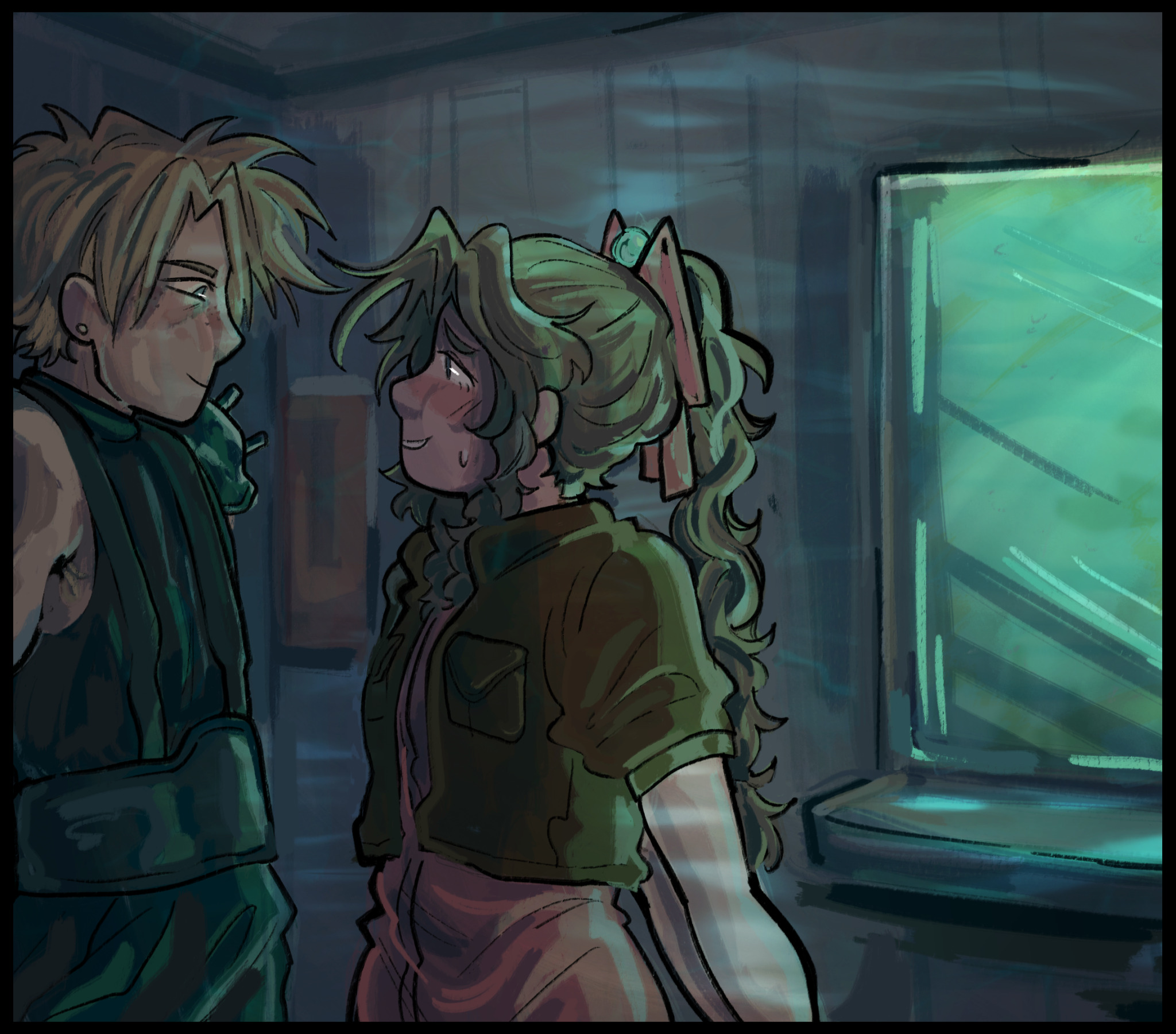 Aerith and Cloud in Costa del Sol